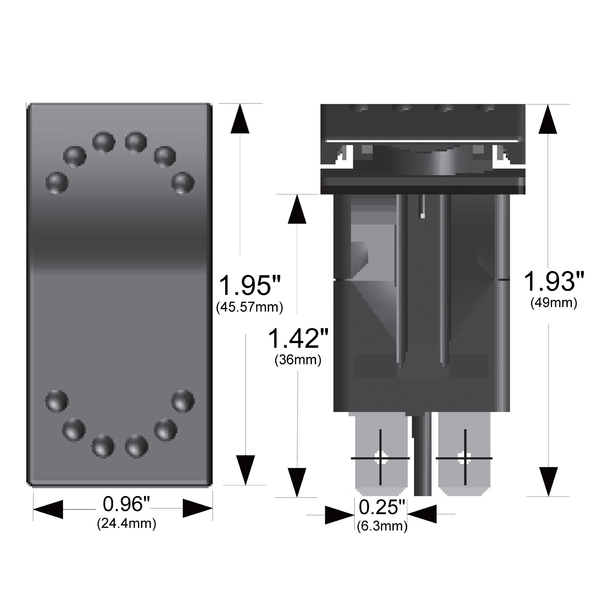 Bulldog Winch Rocker Switch - Momentary (ON)/OFF 4-Pin 20285